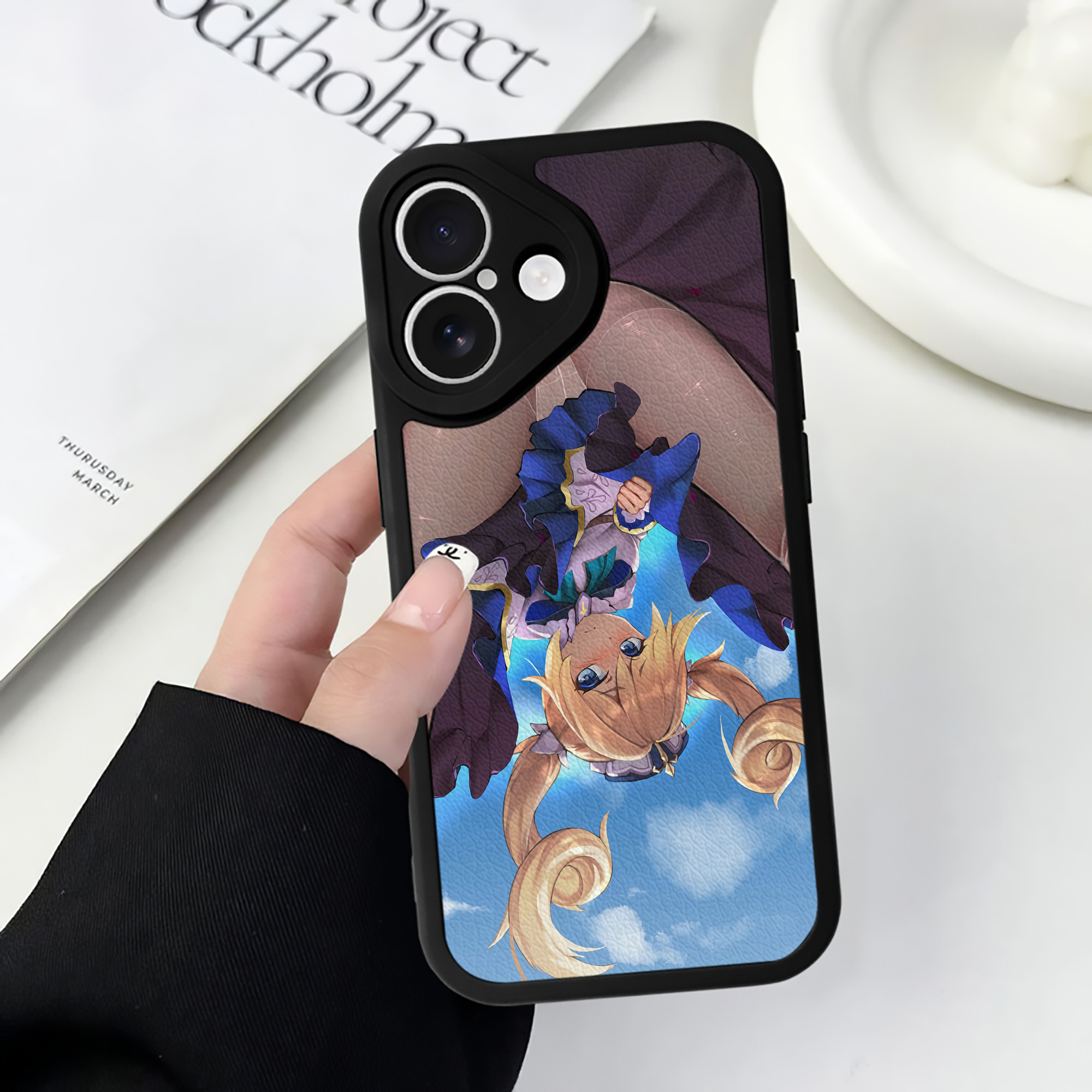 げんし神 genshin 【iPhone 16シリーズ対応】シリコンスマホケース（レザー調） 材質：シリコン